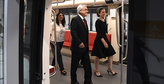 Presidente Piñera y Ministra Hutt inauguran nueva Línea 3 de Metro